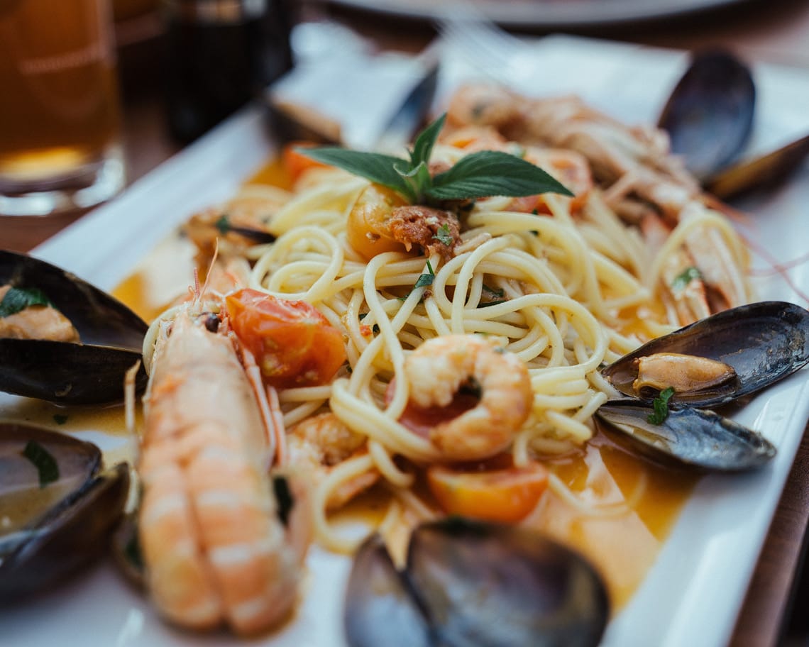 Frische Meeresfrüchtepasta